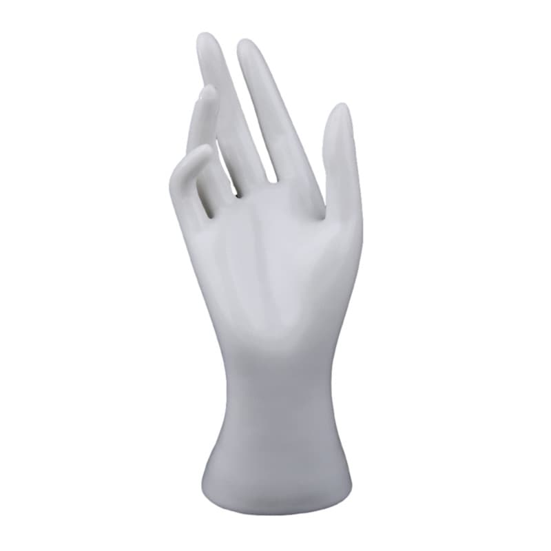 Mannequin à Main pour Bijoux - Présentoir Élégant en PVC Blanc