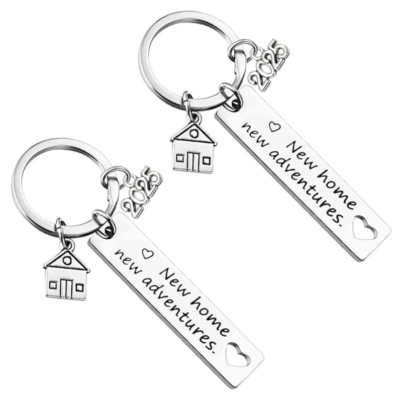 Porte-clés Personnalisés Couple Maison - Cadeau de Pendaison de Crémaillère