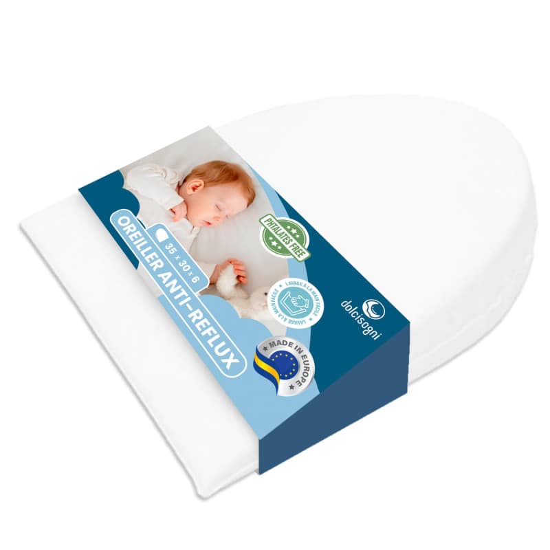 Coussin Anti-Reflux DOLCI SOGNI - Oreiller Triangulaire 35x30 cm pour Meilleure Posture