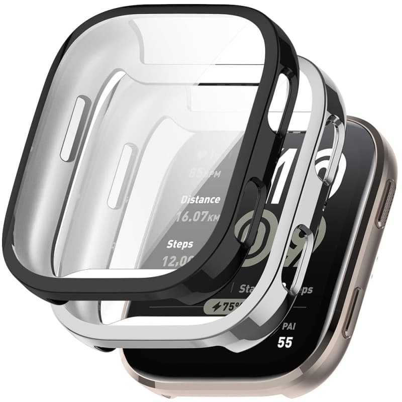 Coque de Protection TPU pour Amazfit Bip 6 - 2 Pièces Noir Argent