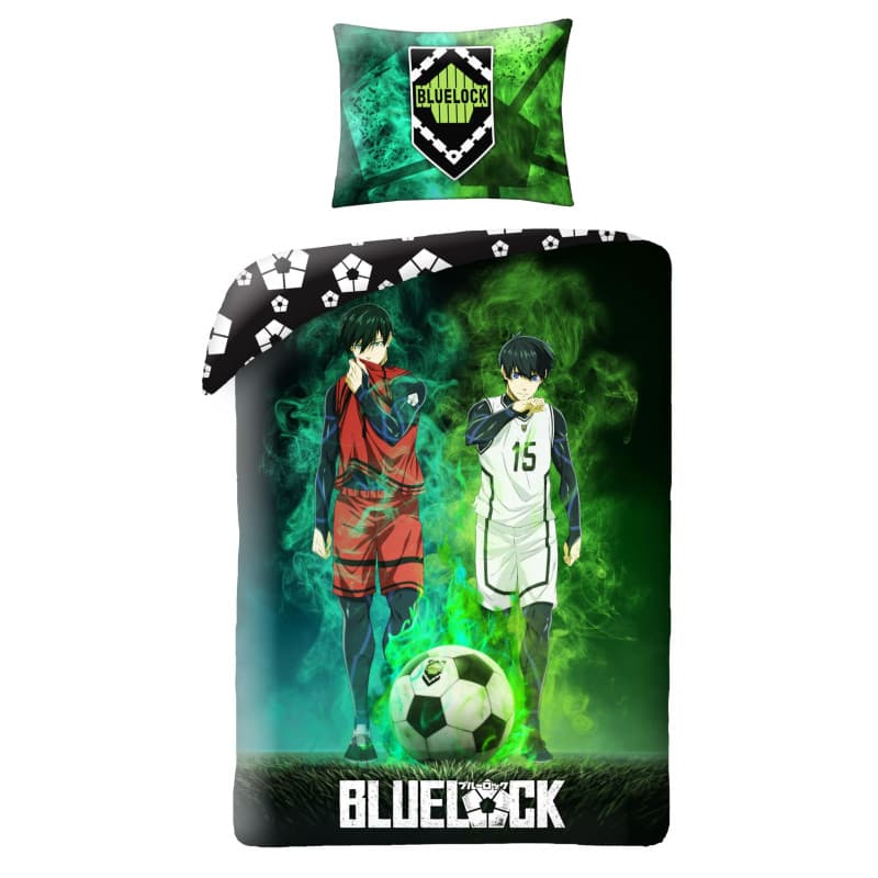 Parure de lit Halantex Blue Lock en coton football multicolore 140x200 cm