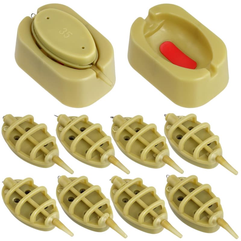 QWORK Kit de 8 Mangeoires pour Pêche à la Carpe avec Moules Rapides