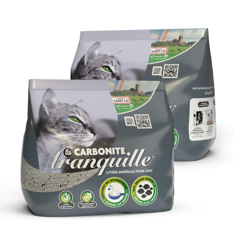 Litière Agglomérante Minérale Tranquille pour Chat - Lot de 2 x 8L
