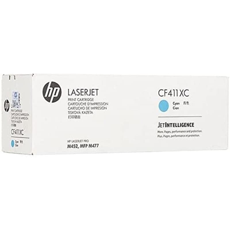 Toner Laser HP CF411XC Cyan Haute Capacité pour Imprimante CLJ PRO M452