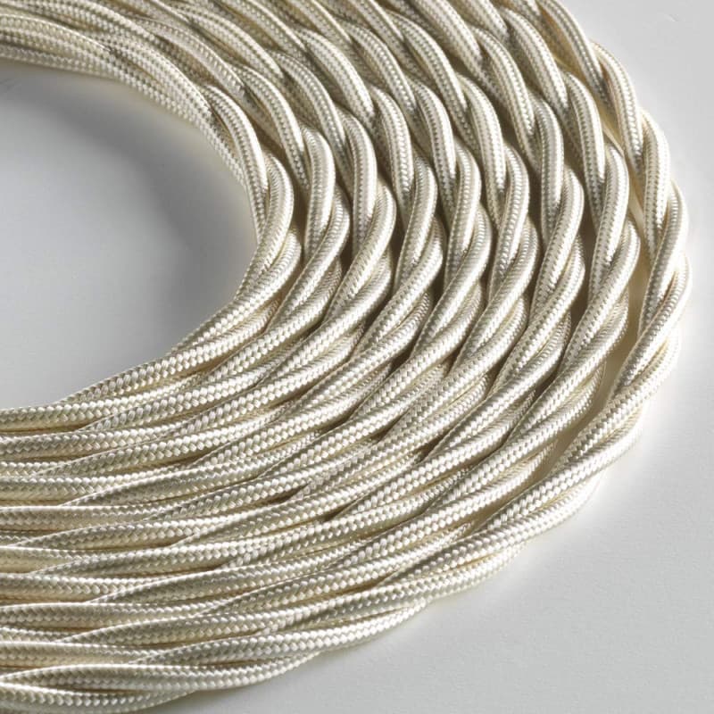 Câble Textile Tressé Klartext LUMIÈRE Ivoire 3m pour Éclairage