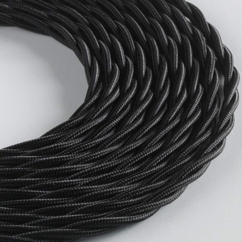 Câble textile tressé Klartext LUMIÈRE 3 m - Éclairage Noir