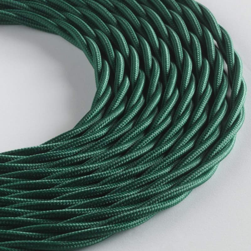 Câble Textile Tressé KLARTEXT LUMIÈRE 5m Vert Foncé pour Éclairage