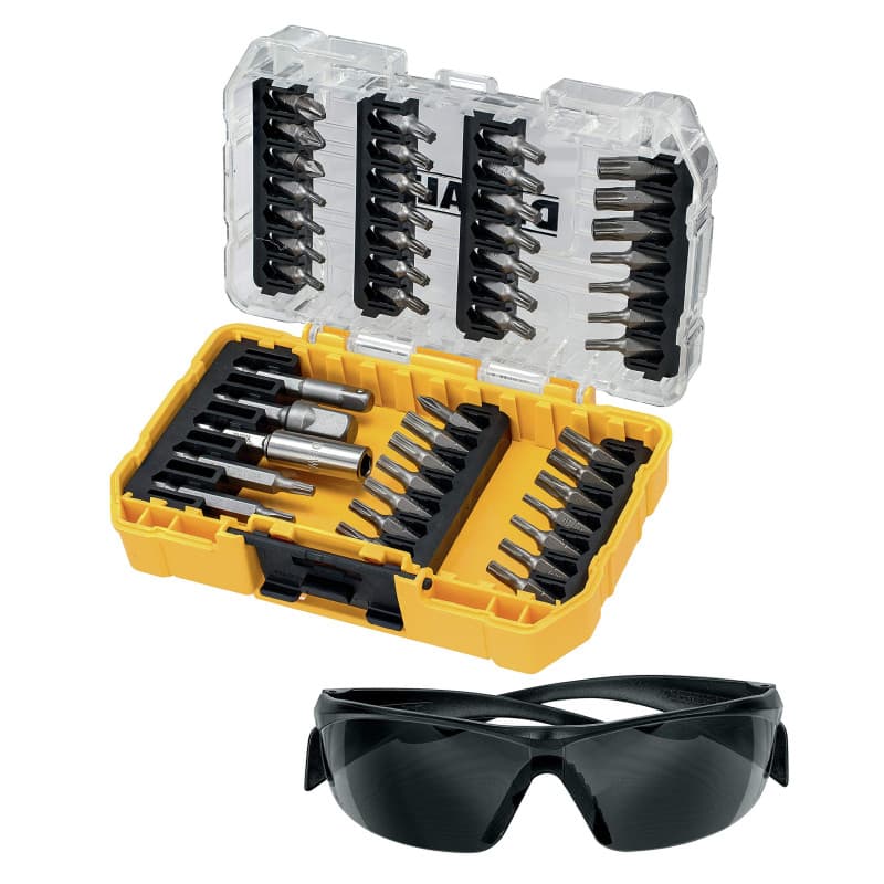 Coffret DEWALT 47 Embouts de Vissage avec Lunettes de Sécurité