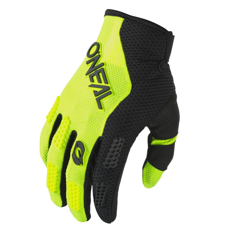 Gants de vélo et motocross O'NEAL Element Youth - Noir et Jaune Fluo, Taille M