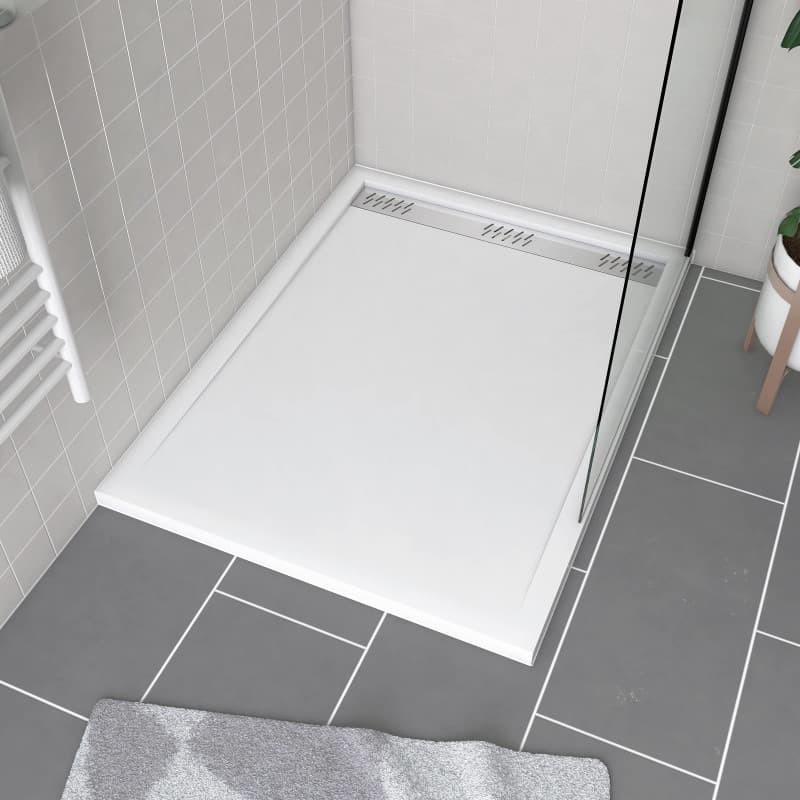 Receveur de Douche Acrylique Extra-plat 90x120 cm avec Grille Linéaire Chrome