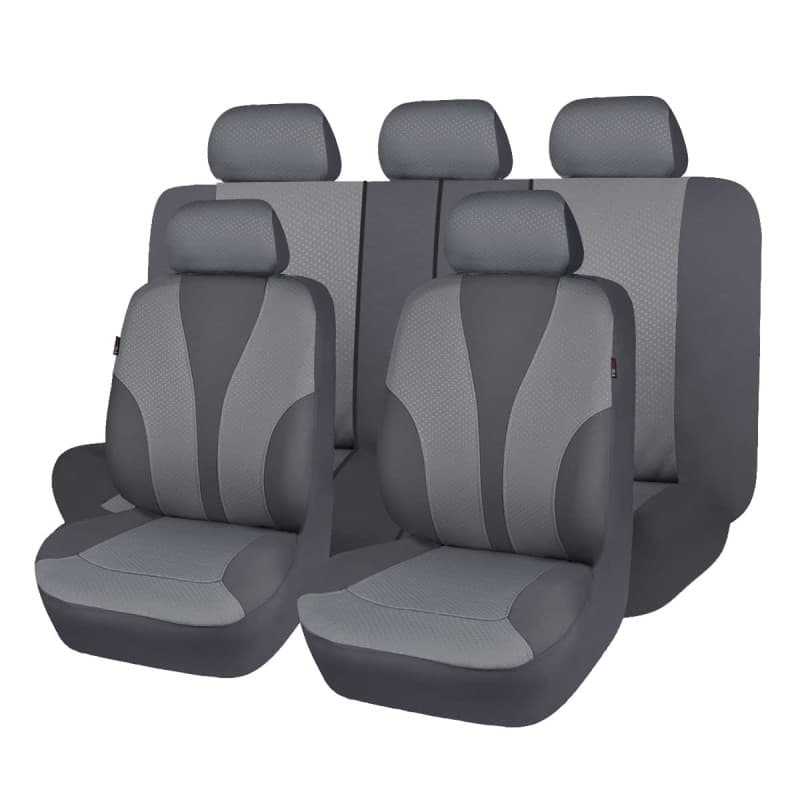 Housses de Siège de Voiture Universelles en Polyester Gris - Ensemble Complet