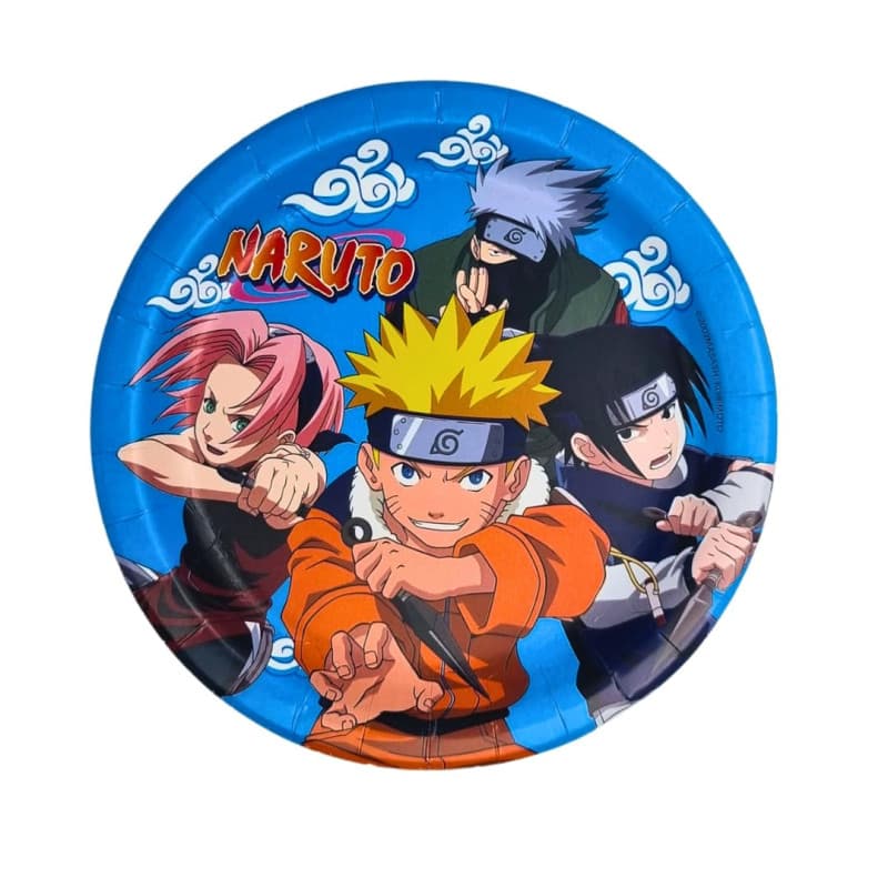 FIESTORA Lot de 8 Assiettes en Carton Naruto pour Anniversaire - 18 cm