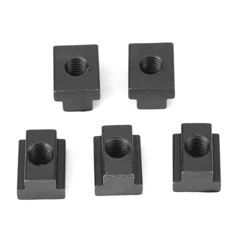 Écrous T-Slot Jadeshay en Acier au Carbone - 5 Pièces M10 Noir
