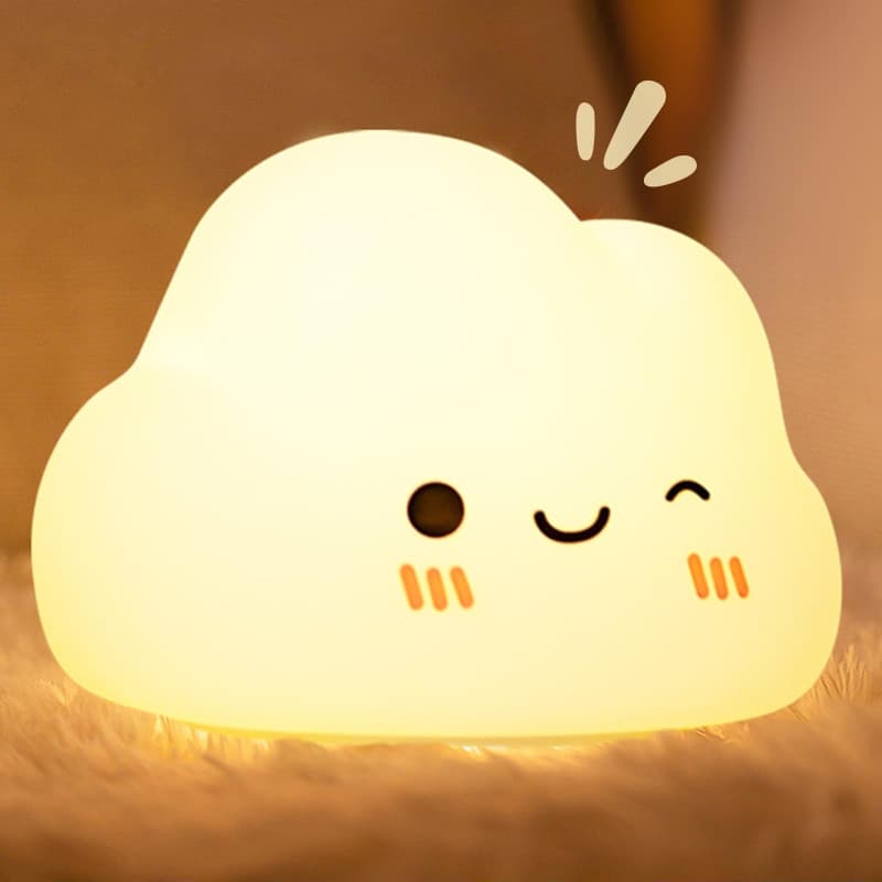Diboniur Veilleuse Bébé Nuage Veilleuse Enfant Rechargeable, 7 Couleurs 3 Luminosité, Veilleuse Bebe Maternité, Lampe de Chevet