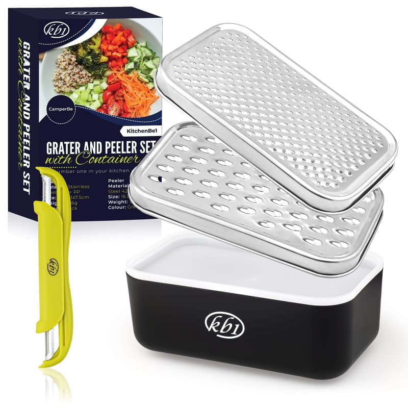 Râpe Multifonction avec Boîte et Éplucheur KitchenBe1 - Noir