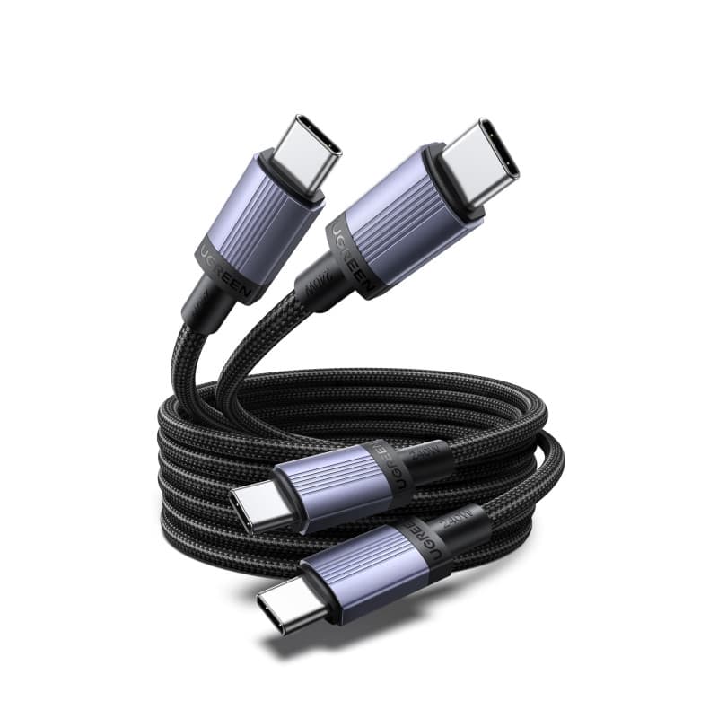 UGREEN Câble USB C vers USB C 240W Charge Rapide Nylon Tressé - Lot de 2 (2M)