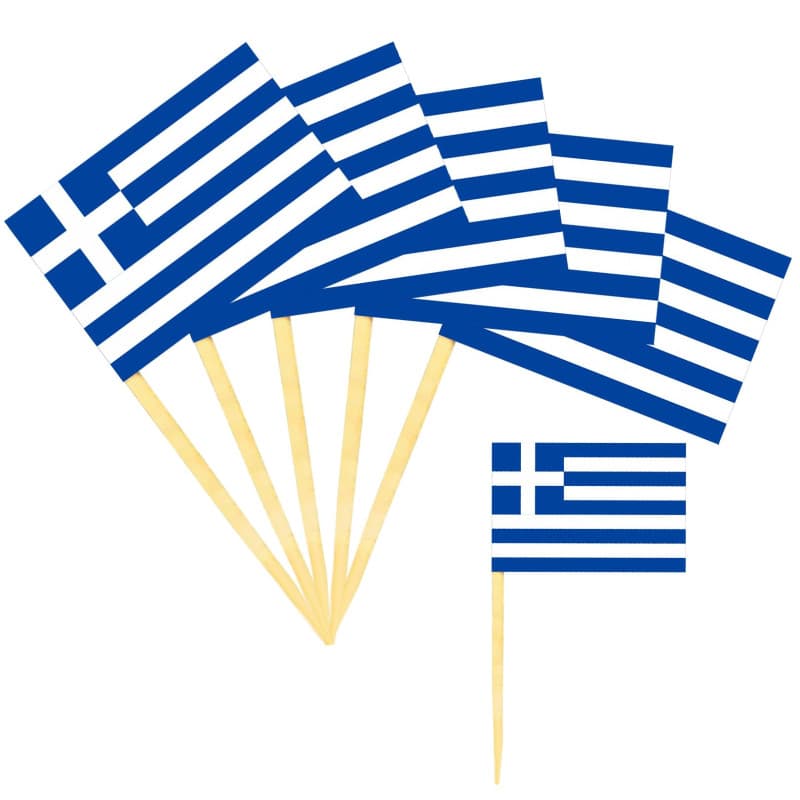 Lot de 100 Drapeaux Miniatures de la Grèce - Décoration Festive