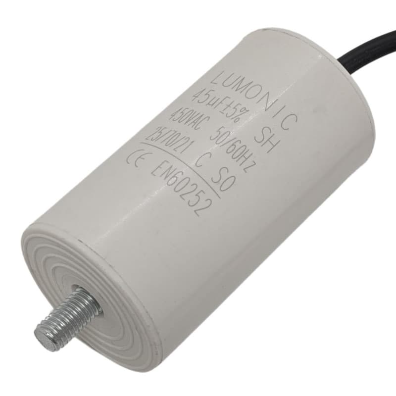 Condensateur de démarrage Lumonic 45µF 450V avec fil de 25cm