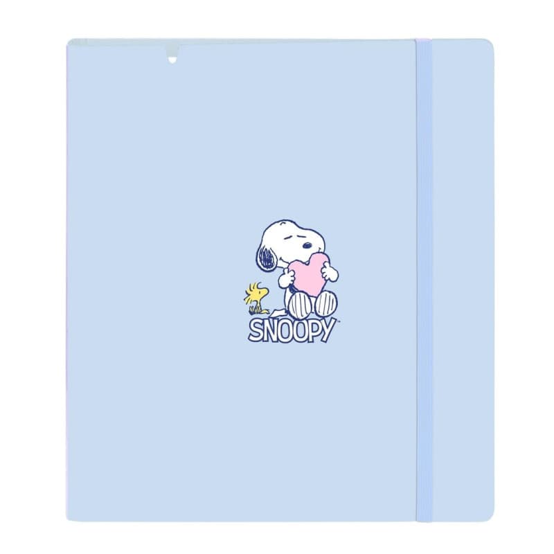Classeur SNOOPY LOVE 4 Anneaux 35 mm - Rechargeable A4 pour Enfants - Bleu Clair