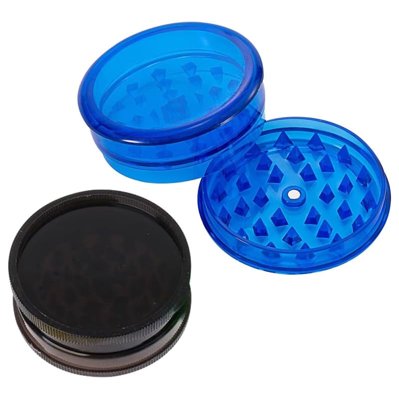 WOLMIK Lot de 2 moulins à épices en plastique - Bleu et Noir
