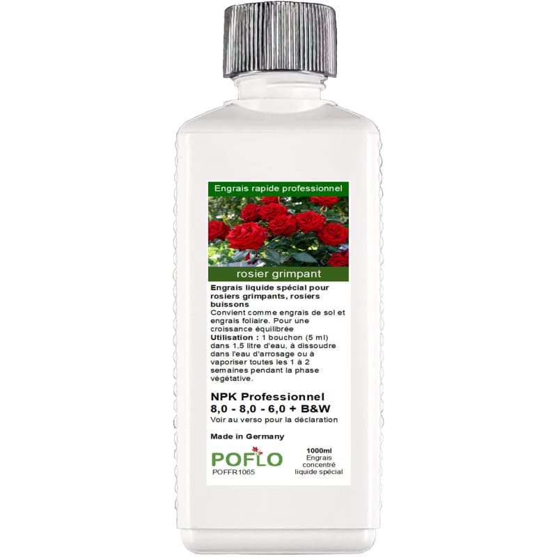 Engrais Liquide Premium pour Rosiers Grimpants et Buissons - POFLO 1000ml