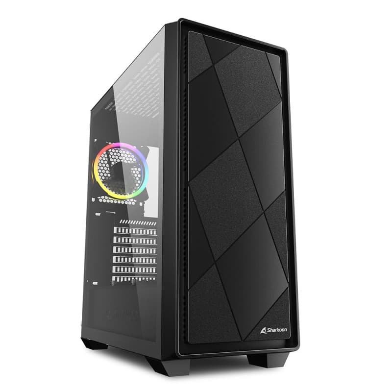 Boîtier PC Sharkoon VS8 RGB Midi ATX Noir avec Éclairage RGB