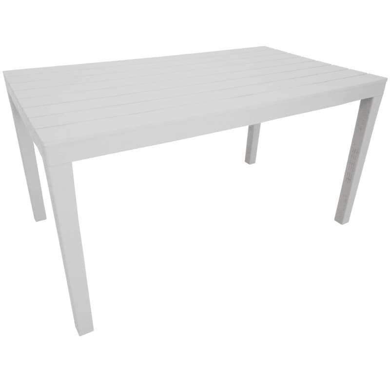 Table d'extérieur rectangulaire Savino Fiorenzo en polypropylène blanc