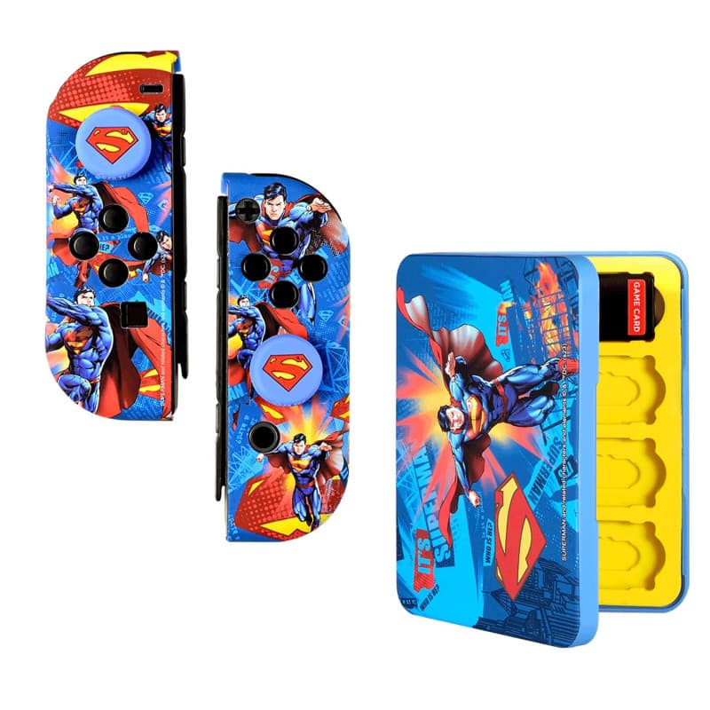 Kit d'accessoires Superman pour Nintendo Switch - Étui rigide et poignées
