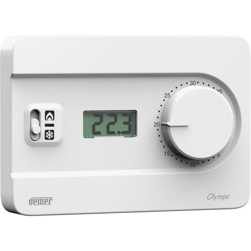 Thermostat Mural VEMER OLYMPO LCD pour Chauffage et Climatisation - Blanc