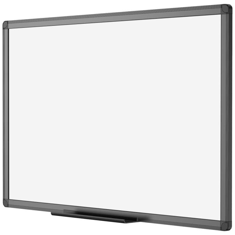Tableau Blanc Magnétique VIZ-PRO 120 x 90 cm avec Cadre Noir