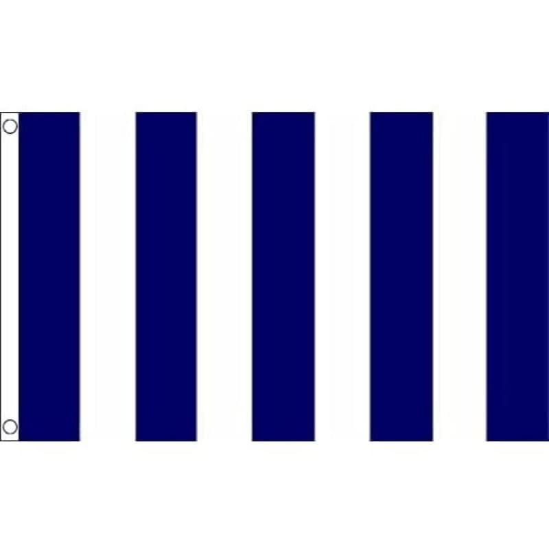 Drapeau AZ FLAG Bandes Bleu Marine et Blanc 90x60 cm avec Œillets Métalliques