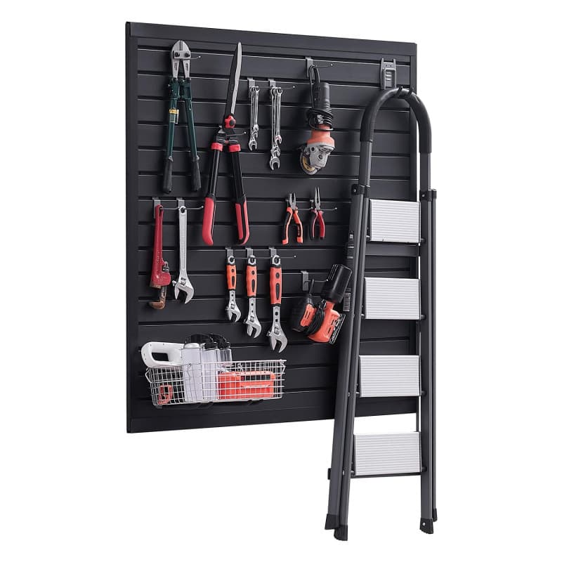 Panneau Mural à Lattes VEVOR pour Garage - Rangement Outils Modulaire Noir 123x123 cm