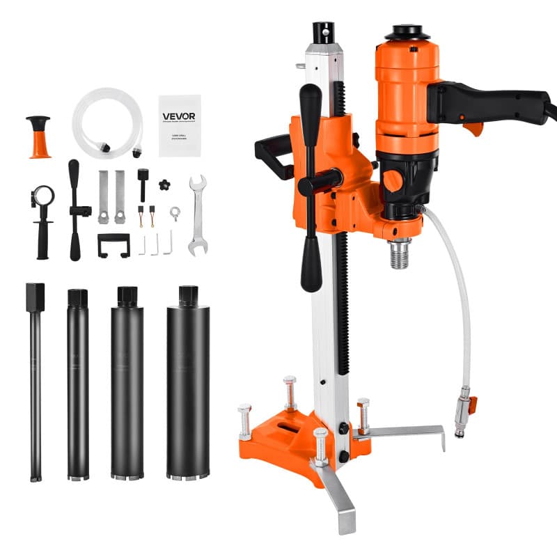 Carotteuse à Diamant VEVOR 200 mm - Perceuse à Béton 1500 W avec 4 Forets