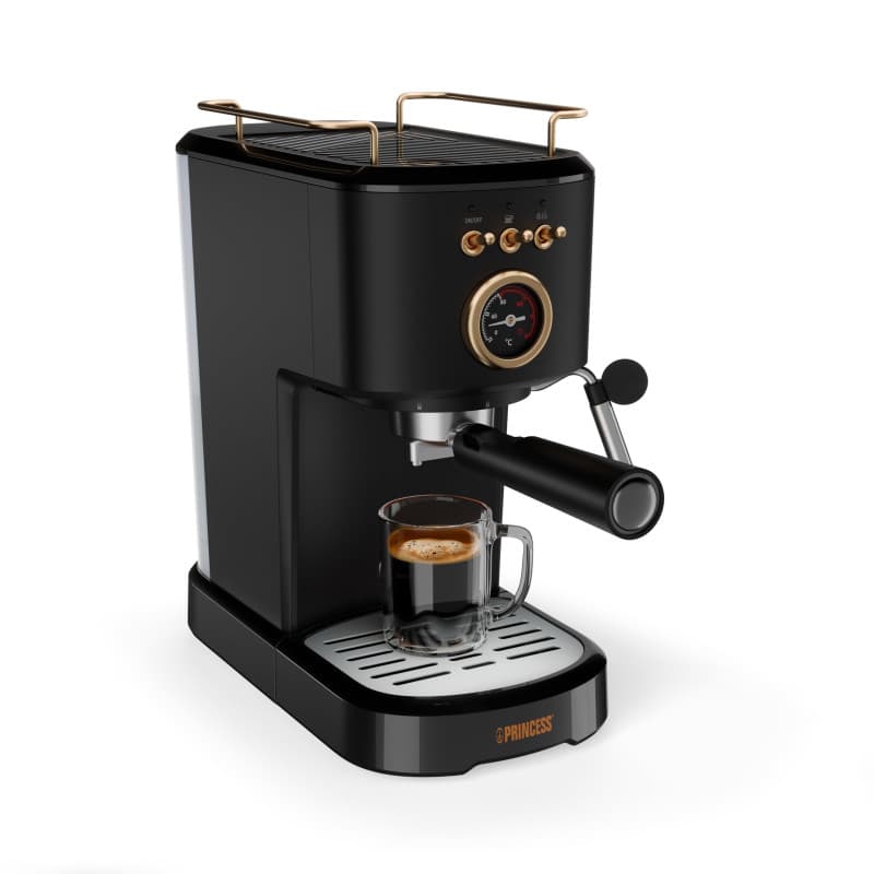 Machine à Expresso Princess 1100W avec Buse Vapeur et Chauffe-Tasses