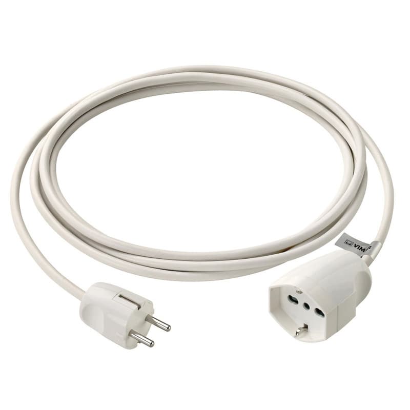 Prolongateur Vimar 3 m avec Prise Sicury 16 A - Câble Électrique Universel Blanc