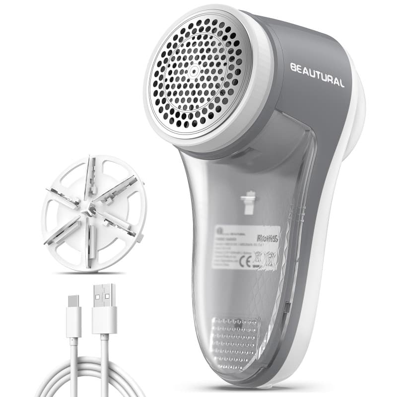 Rasoir Électrique à Bouloches Beautural - 6 Lames Rechargeable pour Textiles