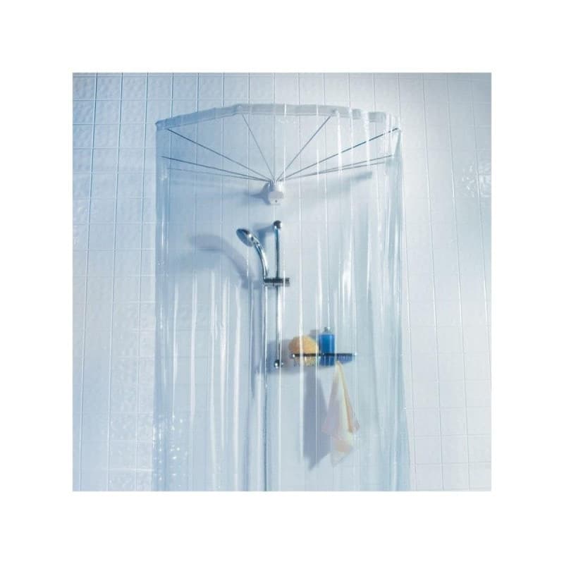 Rideau de Douche Imperméable Spirella Ombrella - Élégant et Pratique pour Salle de Bain