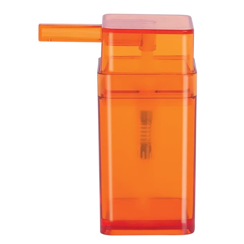Distributeur de Savon Transparent Spirella - Design Élégant en Polystyrène Orange