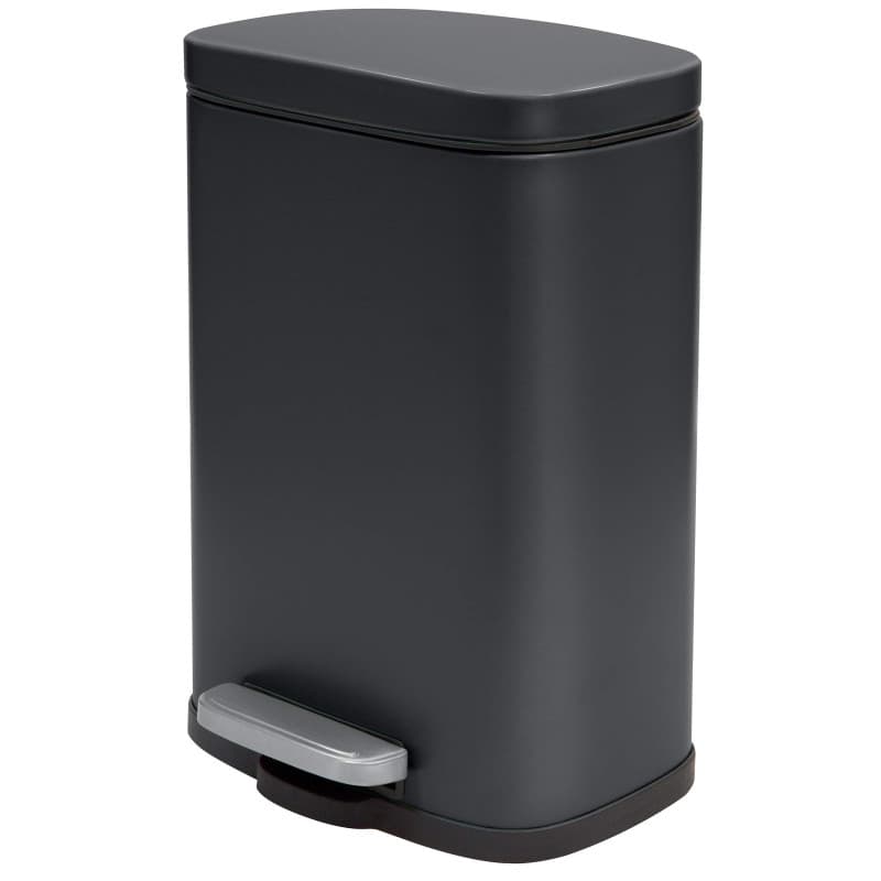 Poubelle de Salle de Bain à Pédale AKIRA en Acier Inoxydable Noir Mat - 5L