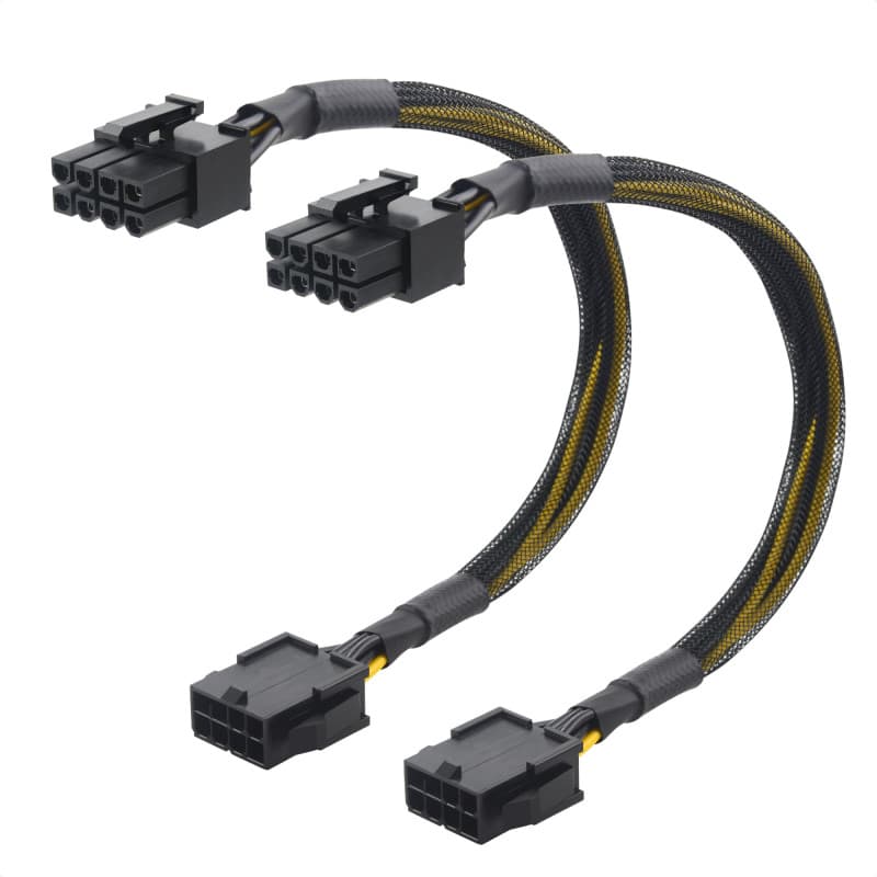 Câble d'Extension PCIe 8 Broches Mâle/Femelle - 25 cm - 2-Pack