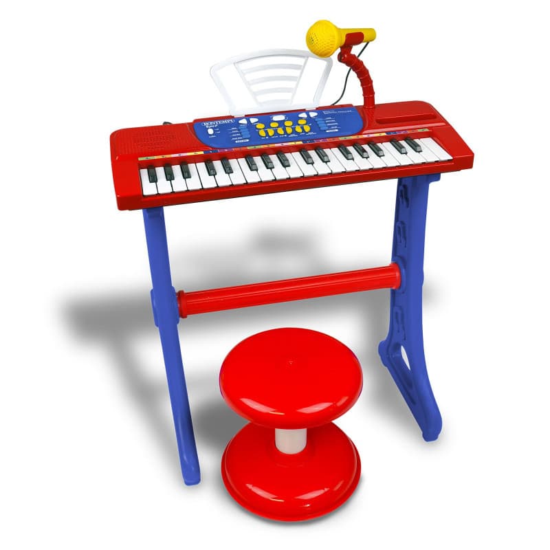 Bontempi MiniKeyFun - Clavier Jouet 37 Touches avec Microphone et Sgabello