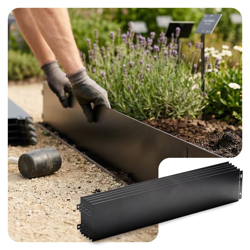 Bordure de Jardin en Métal VOUNOT - Lot de 25 pièces Flexible et Résistante