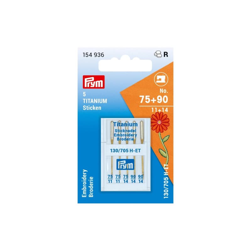 Set de 10 Aiguilles Spéciales Or Broderie pour Machines à Coudre Prym