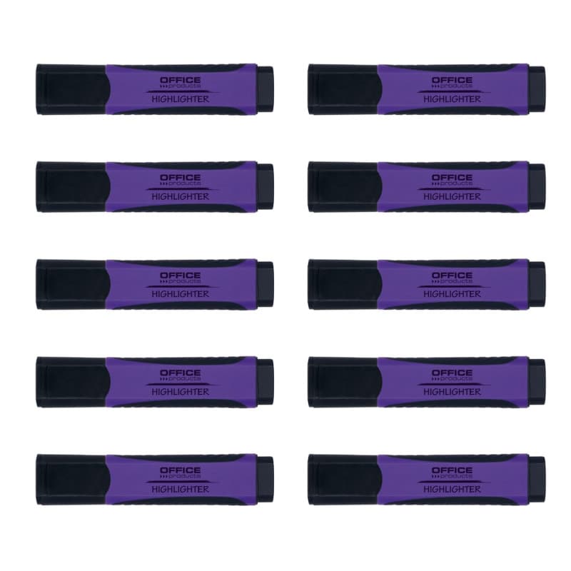Lot de 10 Surligneurs Violet avec Poignée Caoutchouc - Précision et Confort
