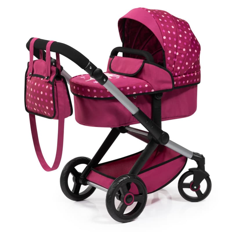 Poussette Bayer Design Xeo pour Poupée - Réglable et Convertible, Bordeaux