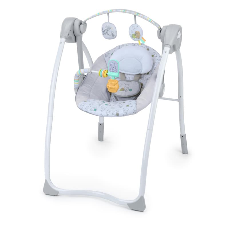 Balançoire Bébé Winnie l'Ourson Bright Starts avec 6 Vitesses et Minuterie