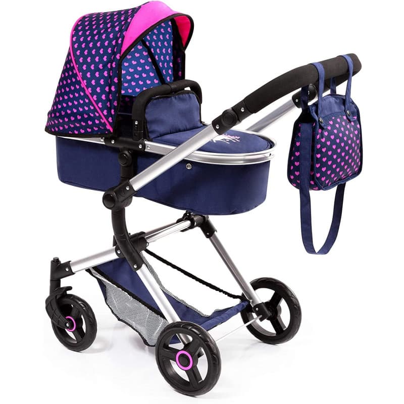 Poussette pour Poupée Bayer Design Neo Vario avec Sac à Langer - Bleu Licorne
