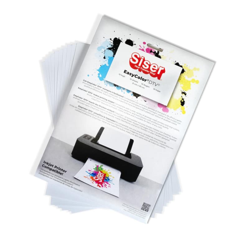 Pack de Feuilles Thermocollantes Siser EasyColor DTV A4 - 10 Unités Multicolores