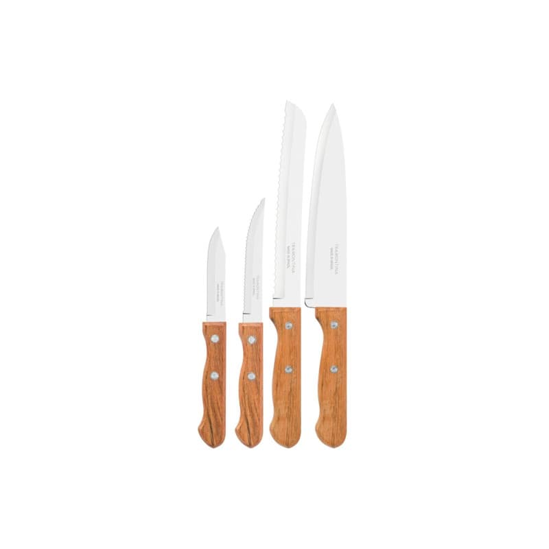 Coffret de 4 Couteaux de Cuisine Tramontina en Inox et Bois