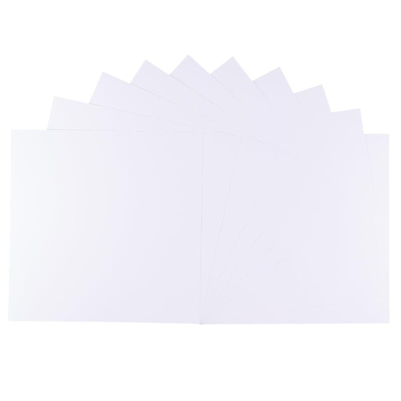 Papier Autocollant Florence Blanc - 10 Feuilles 30,5 x 30,5 cm pour Étiquettes et Stickers
